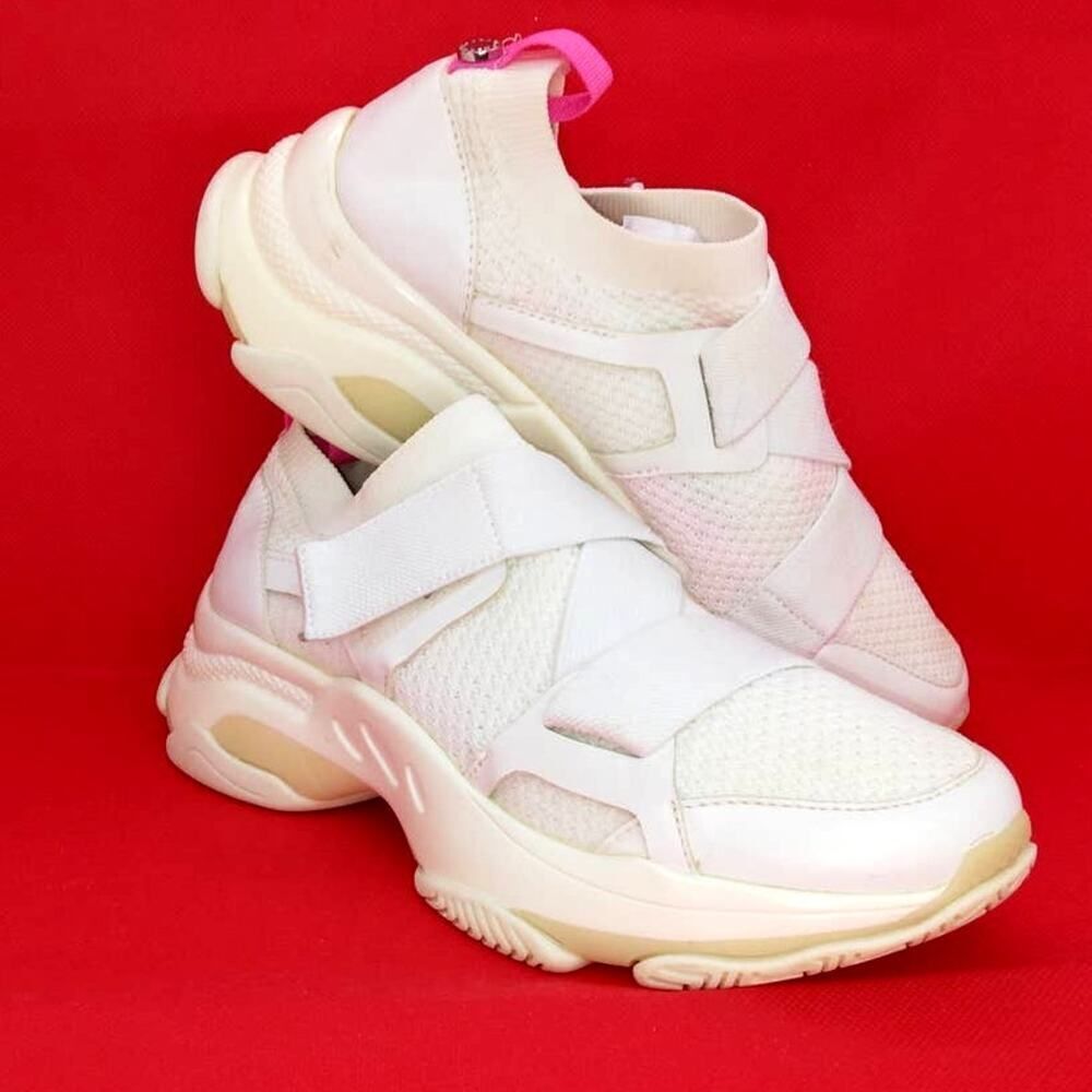 Steve Madden Meterorite Women's Pre-owned White Designer Sneakers - sz. 6 1/2